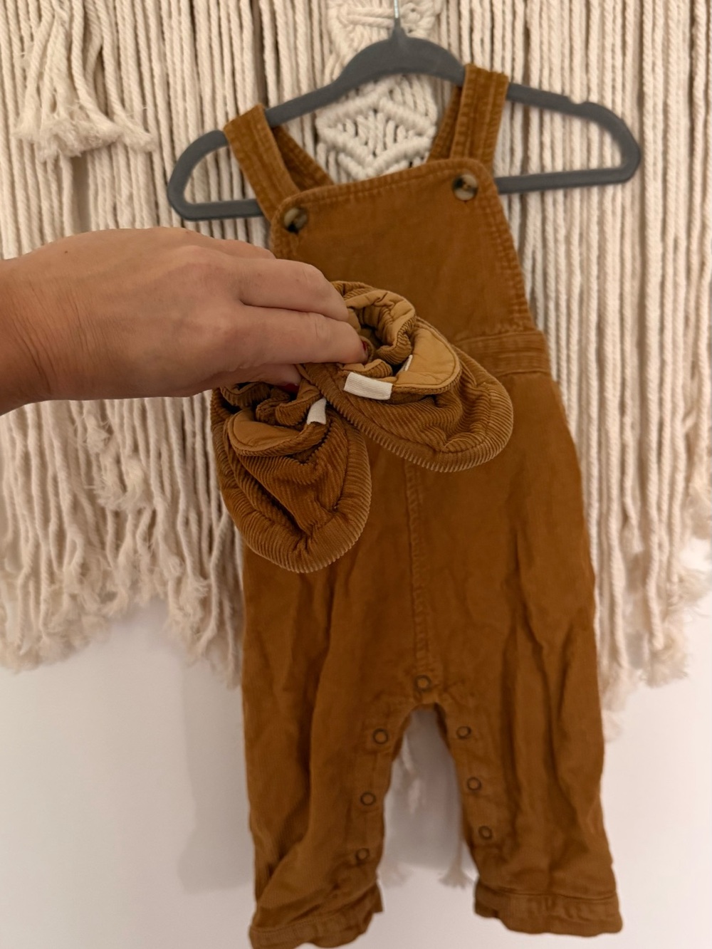 Pehr Corduroy Overalls in Brown & Matching Booties